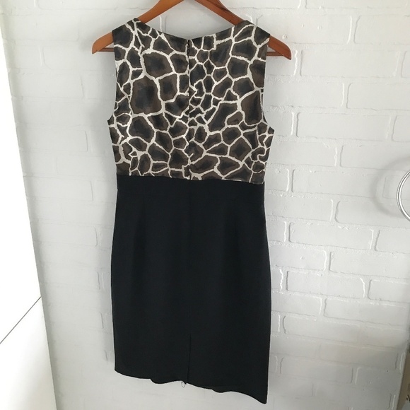 Tahari Mini dress Giraffe Animal print black Sleeveless Mobwife S - Picture 7 of 7